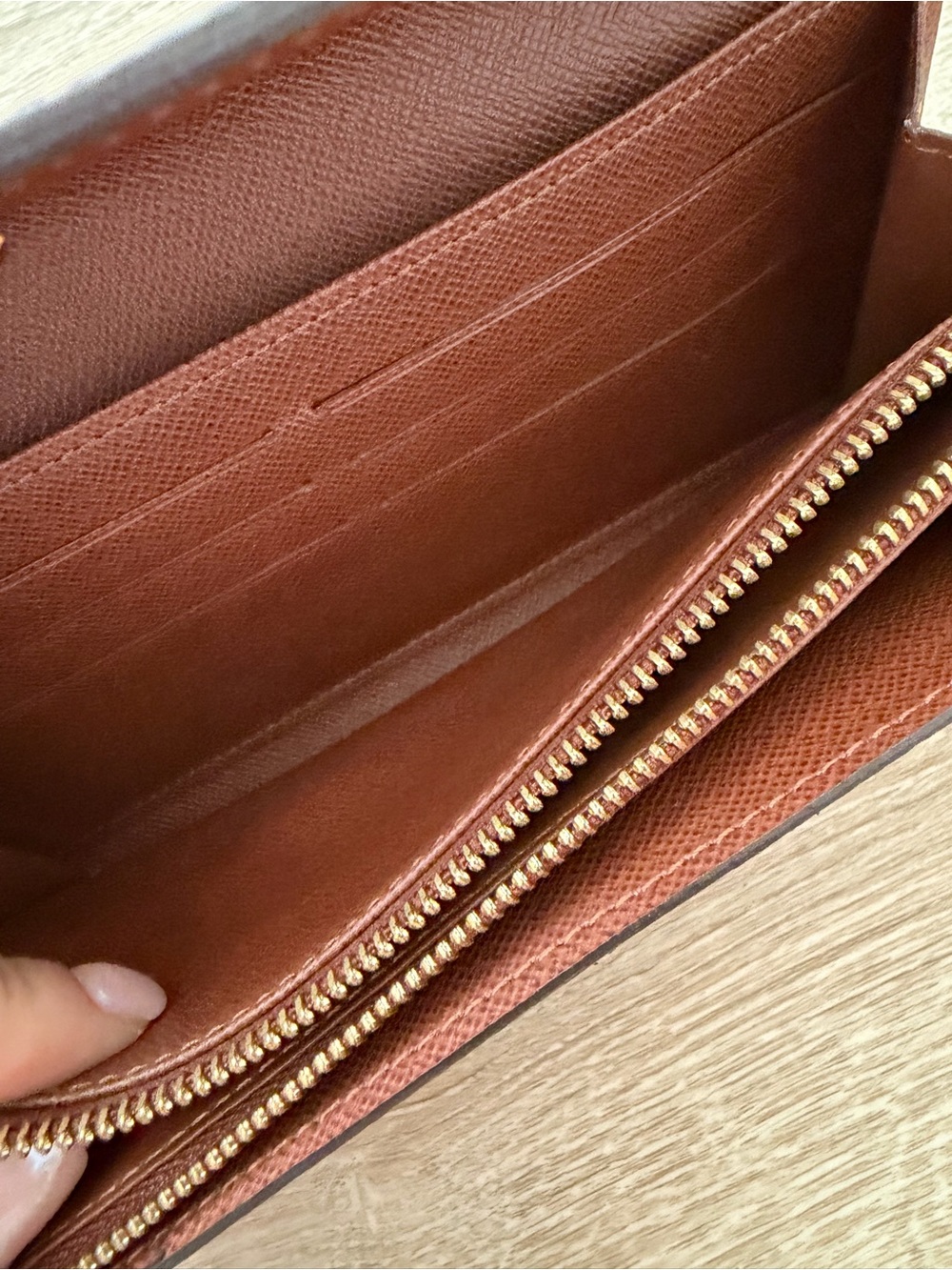 Louis Vuitton Monogram Canvas Long Wallet - Brown and Gold - Picture 9 of 12
